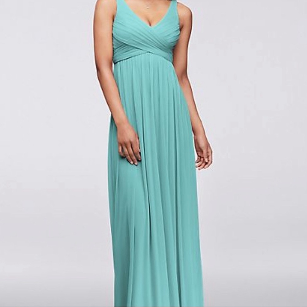 Long Mesh Dress with Cowl Back Detail in Spa Color